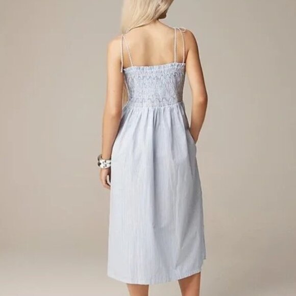J. Crew Paloma Dress in Blue/White Stripe Size Medium NWT - Picture 2 of 5